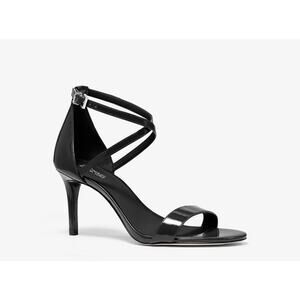 Michael Kors Ava Mid Sandal Patent Leather Black Size 9M